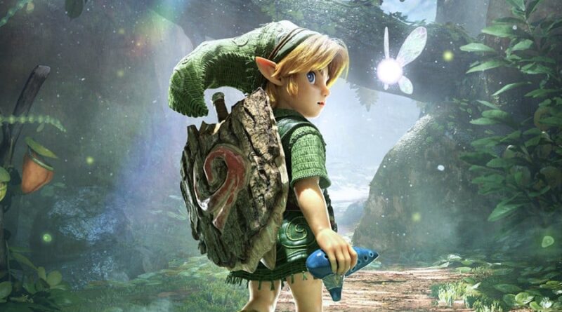 Young Link em Kokiri Forest em The Legend of Zelda: Ocarina of Time no Nintendo Switch 2